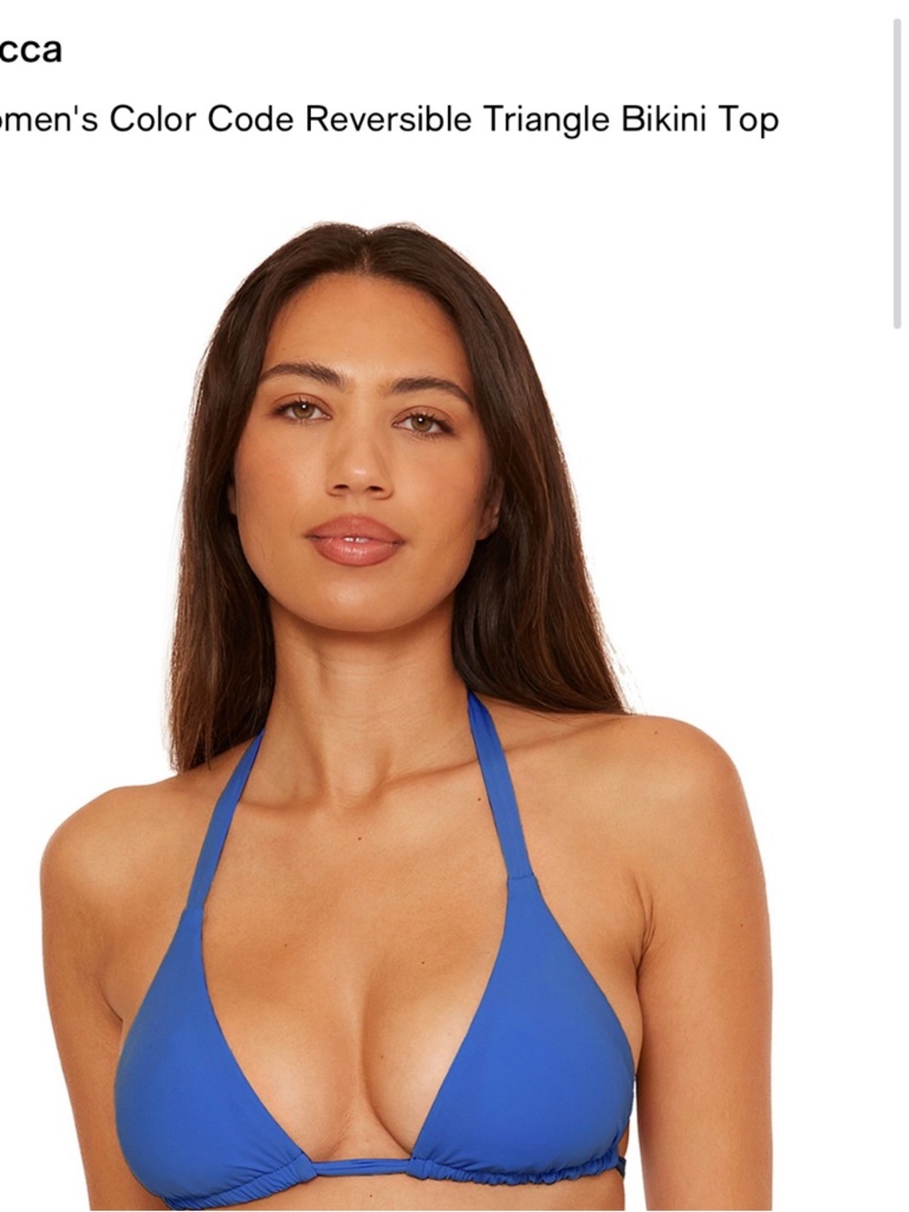 BECCA Blue Reversible Triangle Bikini Top